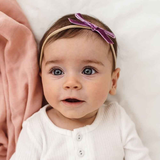 Baby Velvet Bow- Grape