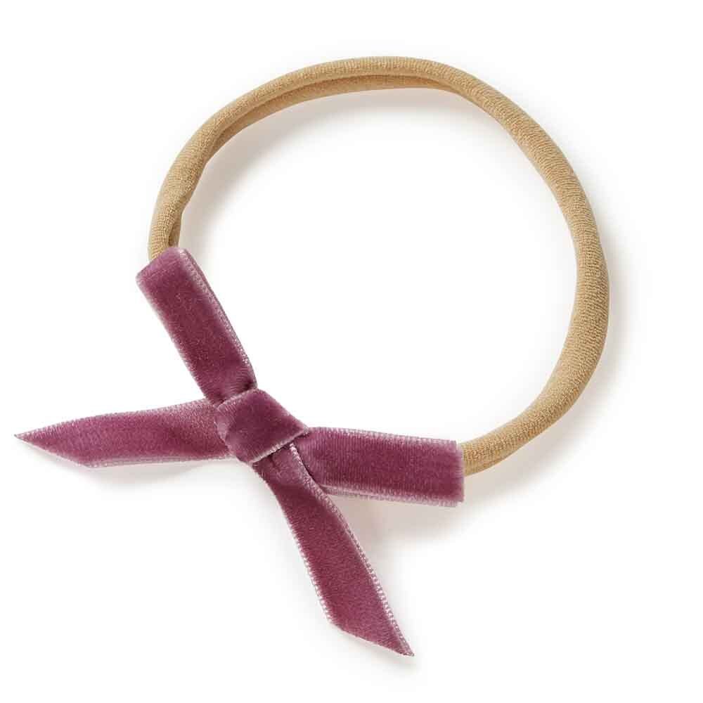 Baby Velvet Bow- Grape