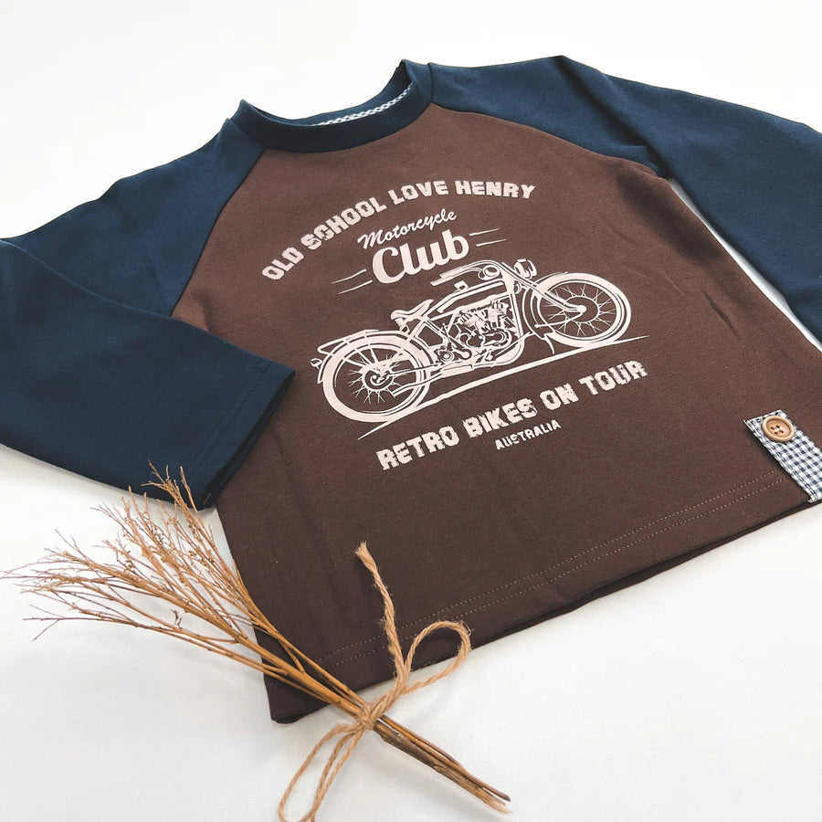 Long Sleeve Graphic Tee- Motocycle Club