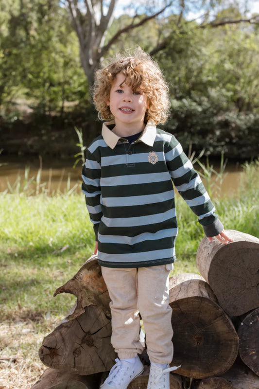 Green Stripe Rugby Top