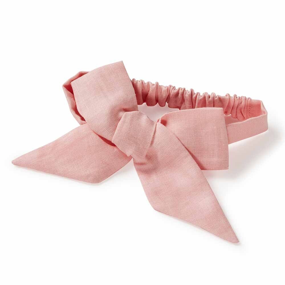 Pre Tied Linen Bow - Baby Pink