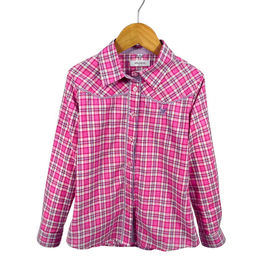 Lorelai Purple Piped Yoke Western Long Sleeve Shirt