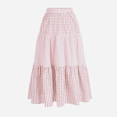 Girls Maxi Skirt- Pink Ginghams