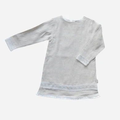 Girls Aleeia Tassle Dress- Linen