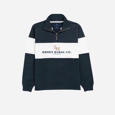 Boys Rural Co Sweater- Navy/White