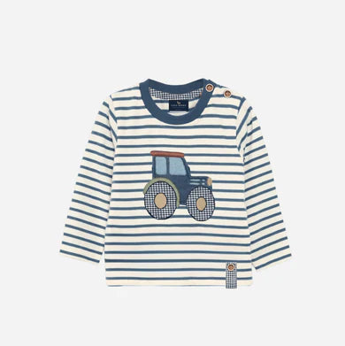 Long Sleeve Applique Tee- Tractor