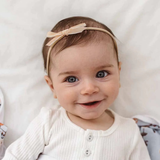 Baby Velvet Bow- Lychee