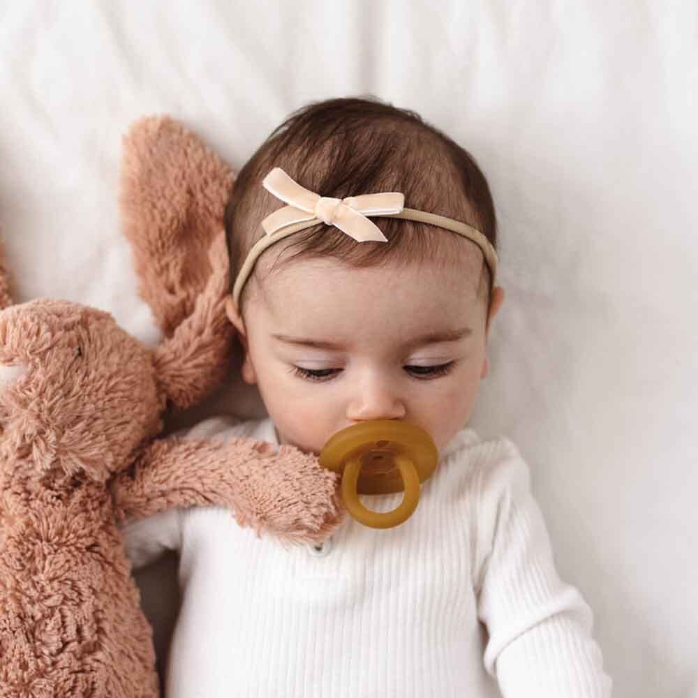 Baby Velvet Bow- Lychee