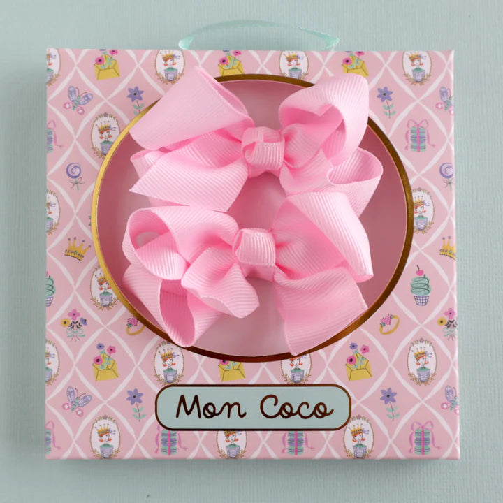 Mon Coco Hair Bows 2 Pack- Pink