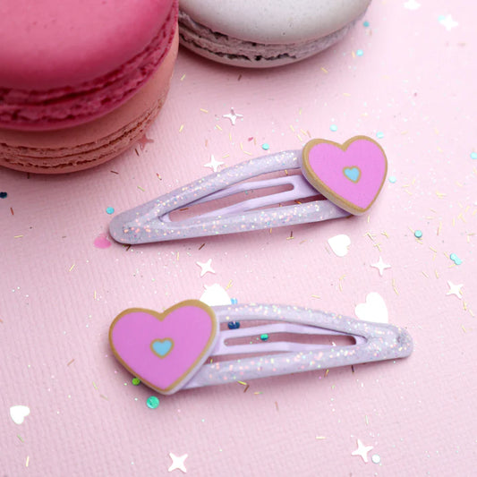 Bijou Heart Hair Clips