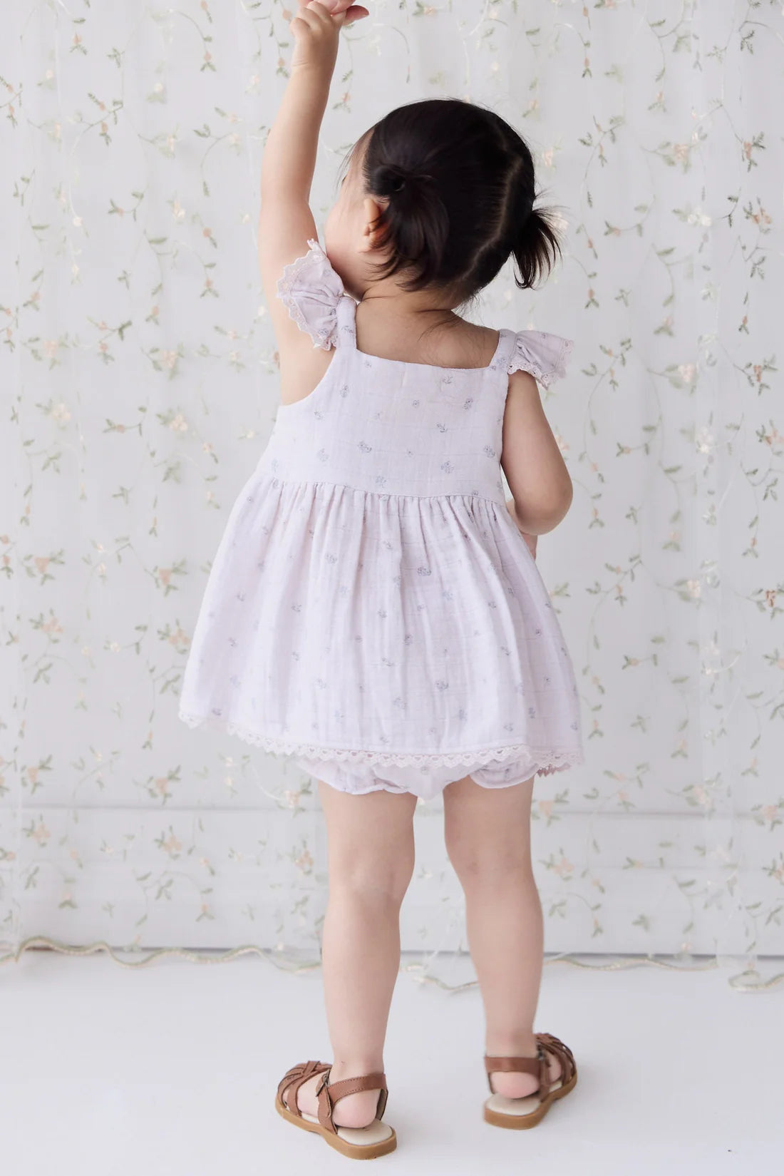 Organic Cotton Muslin Frill Bloomer- Meredith Violet