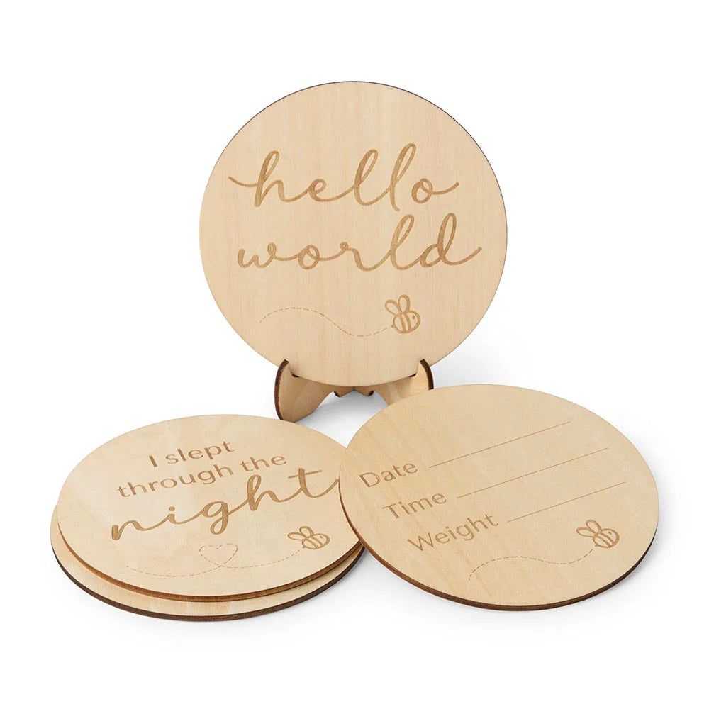 Milestone Cards Wooden- Busy Bee
