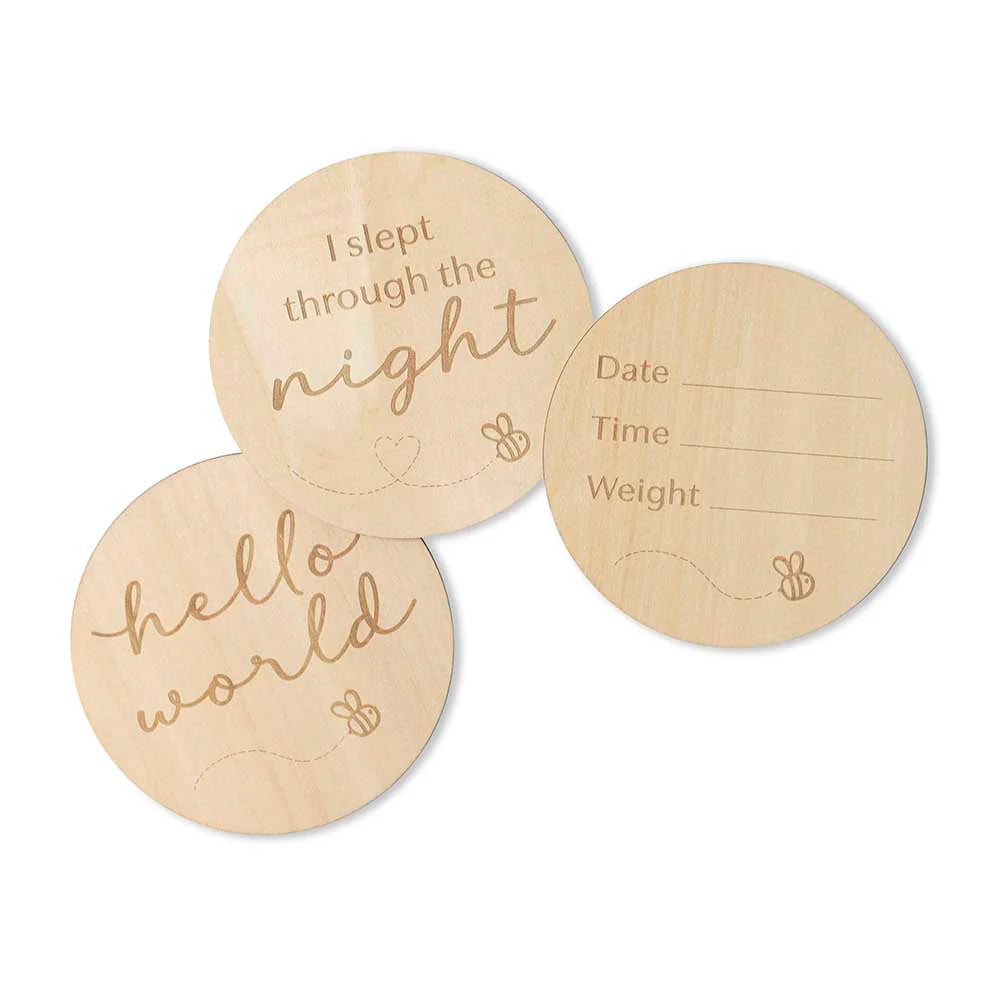 Milestone Cards Wooden- Busy Bee