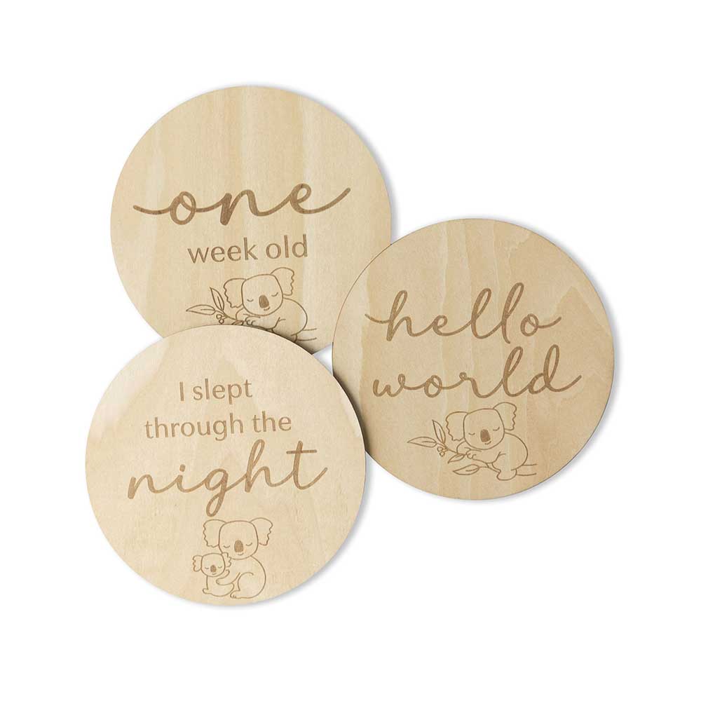 Milestone Cards Wooden- Koala