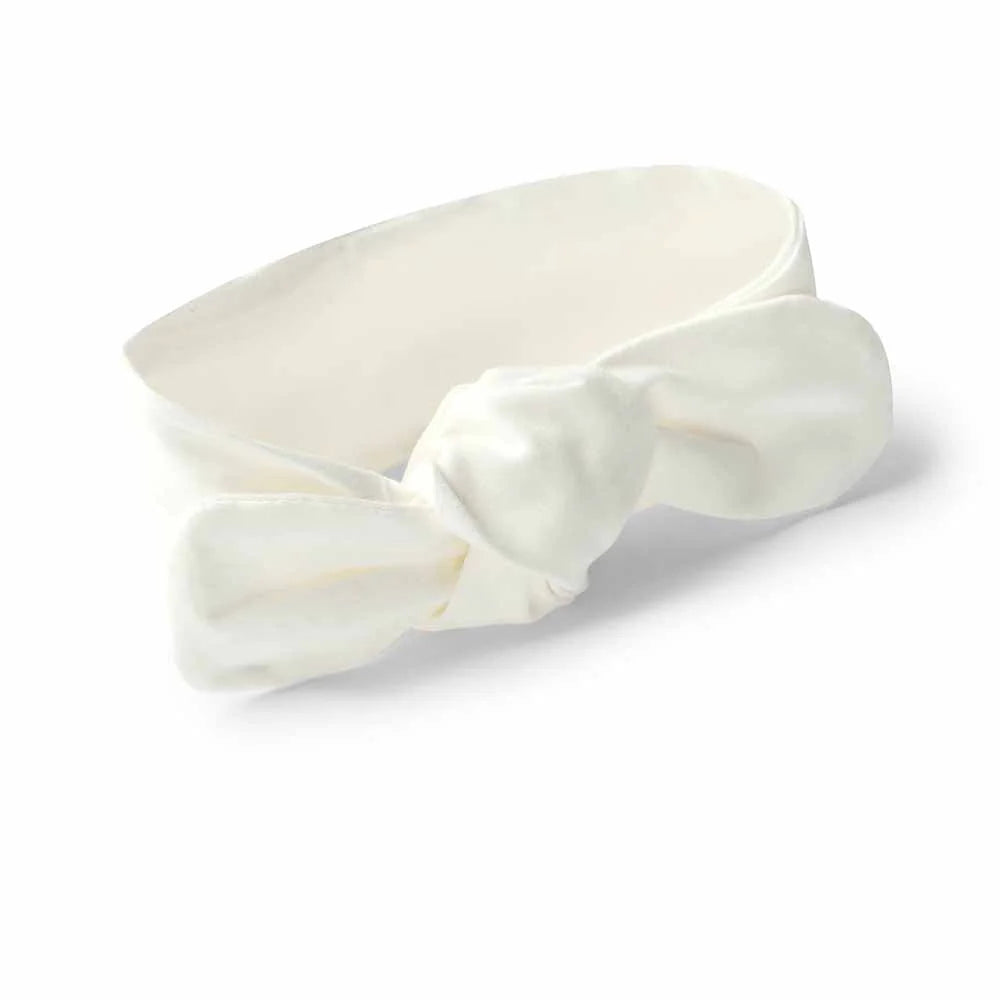 Organic Topknot Headband- Milk