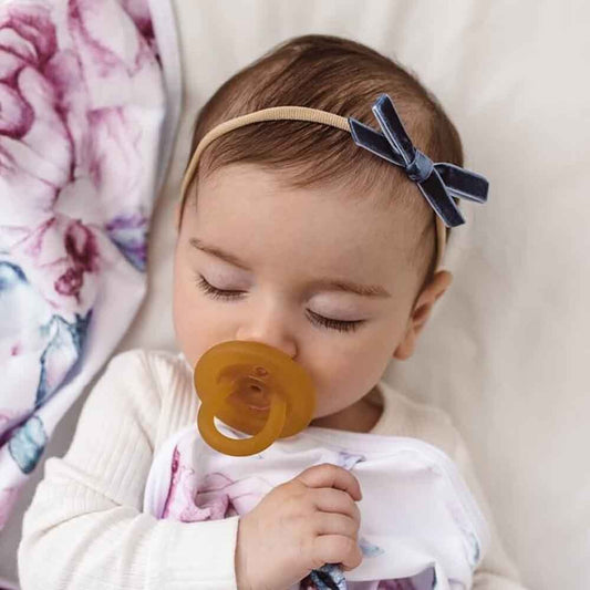 Baby Velvet Bow- Moonlight Blue