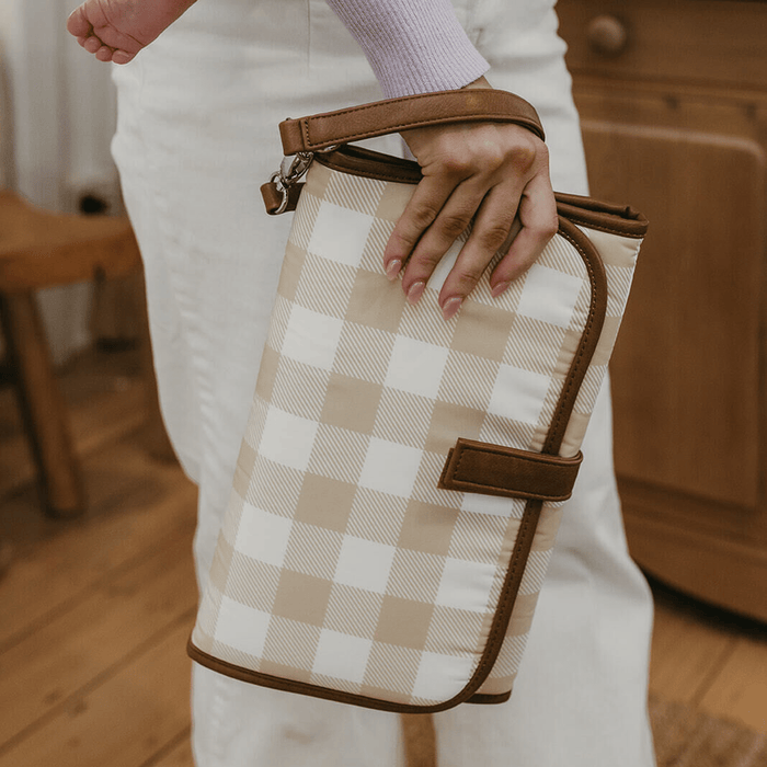 Change Mat Clutch - Gingham Beige