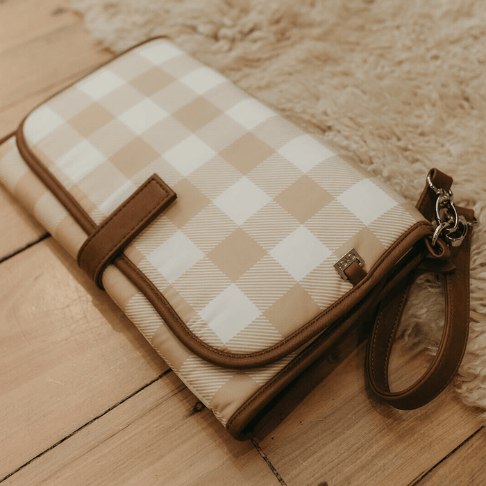 Change Mat Clutch - Gingham Beige