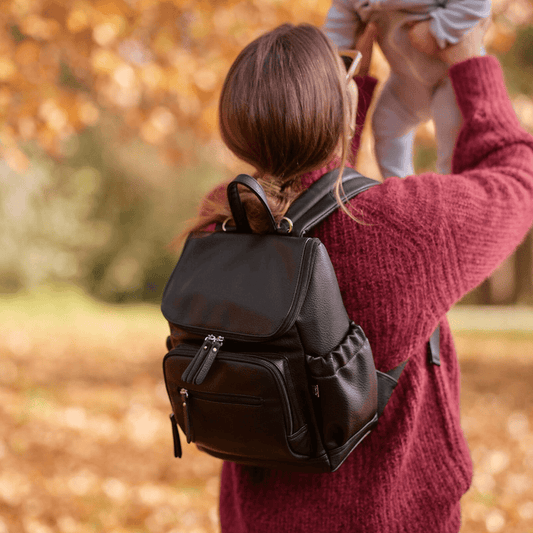 Mini Signature Backpack - Black Vegan Leather