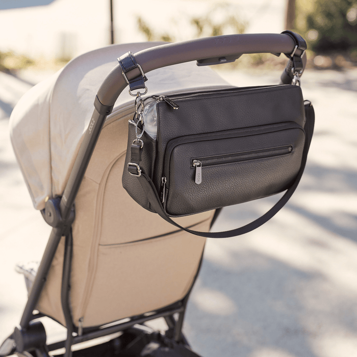 Multitasker Pram Caddy - Black Vegan Leather