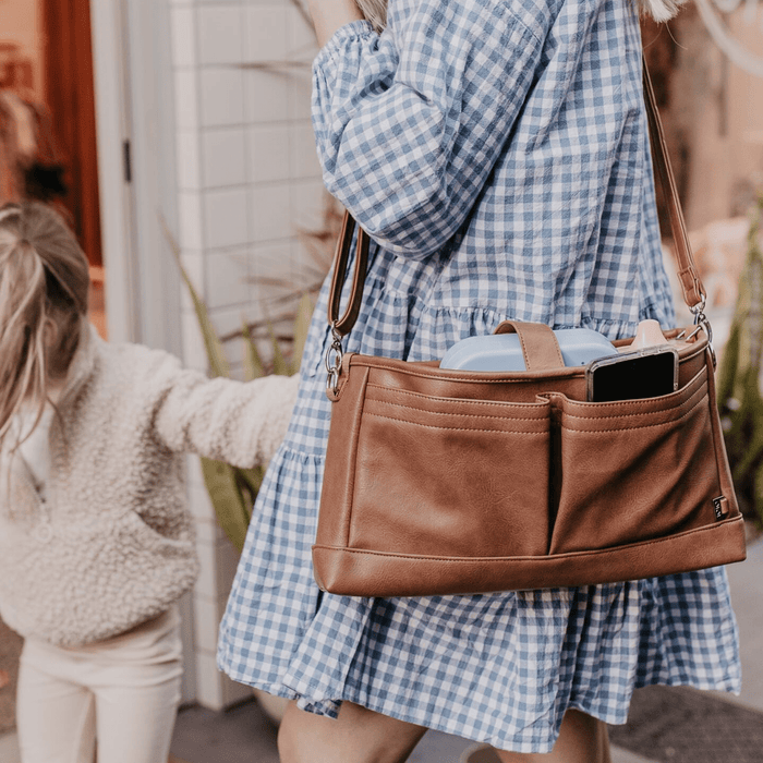 Signature Pram Caddy - Tan Vegan Leather