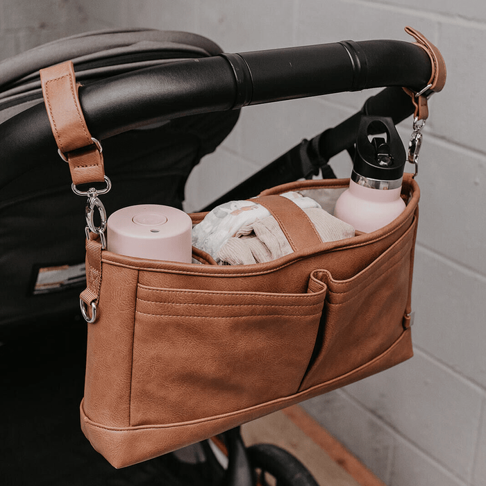 Signature Pram Caddy - Tan Vegan Leather