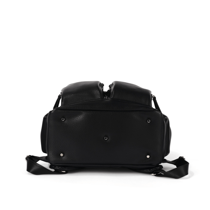 Signature Nappy Backpack - Black Vegan Leather