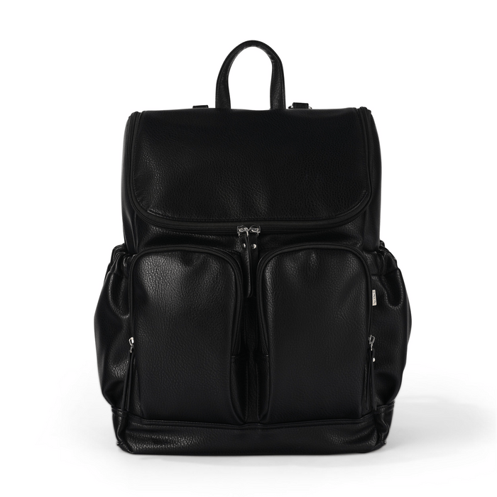 Signature Nappy Backpack - Black Vegan Leather