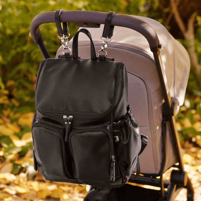 Signature Nappy Backpack - Black Vegan Leather