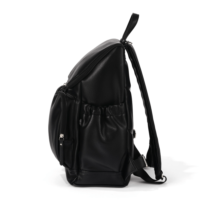 Signature Nappy Backpack - Black Vegan Leather