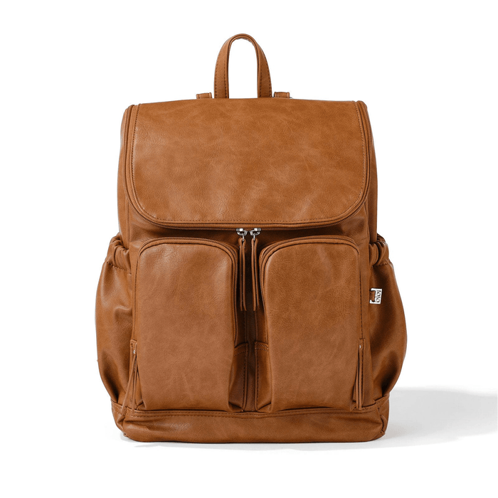 Signature Nappy Backpack - Tan Vegan Leather