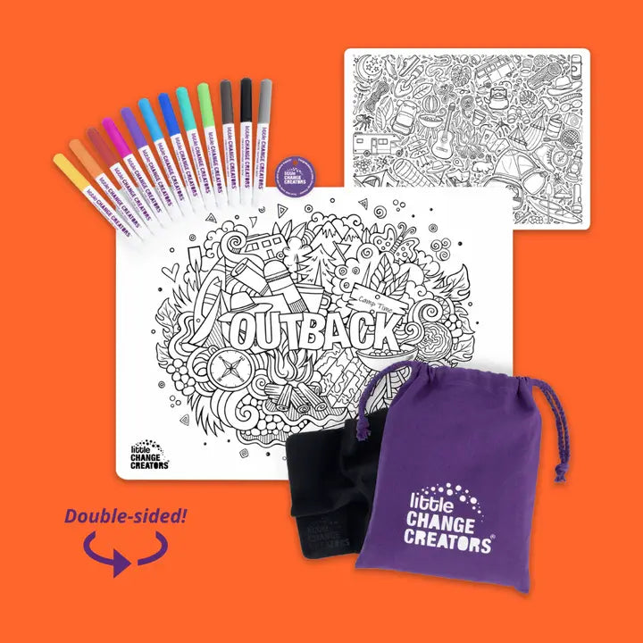 Re-Fun-Able Reusable Colouring + Doodle Mat- Outback