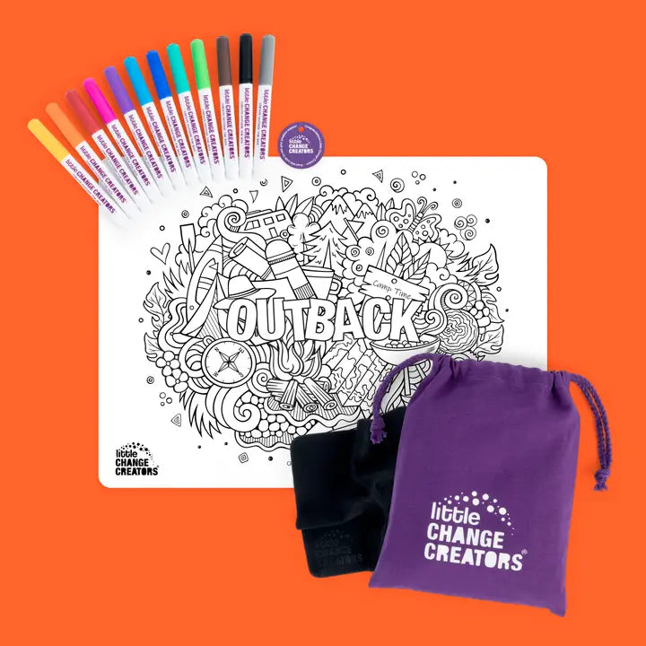 Re-Fun-Able Reusable Colouring + Doodle Mat- Outback