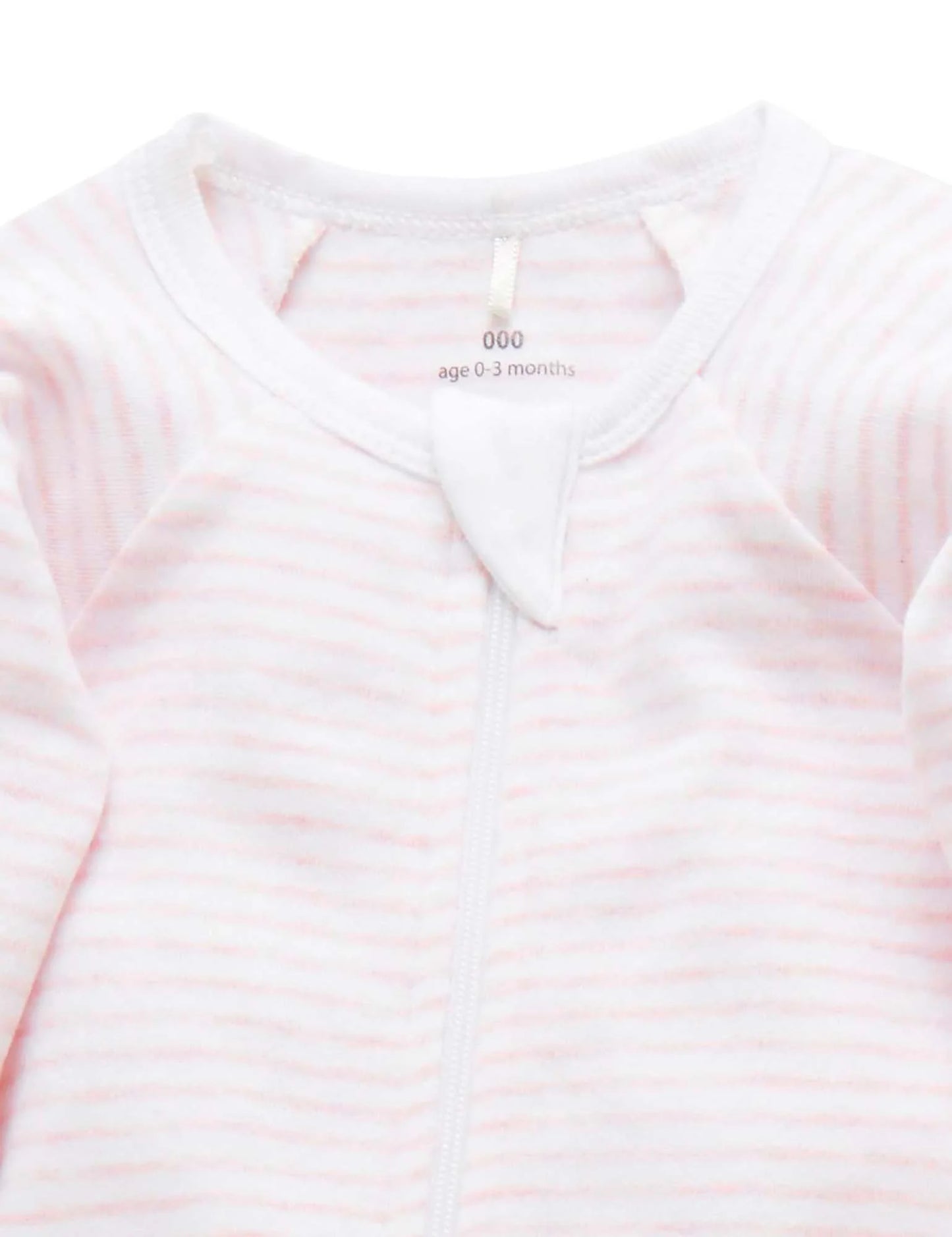 Zip Growsuit- Pale Pink Stripe