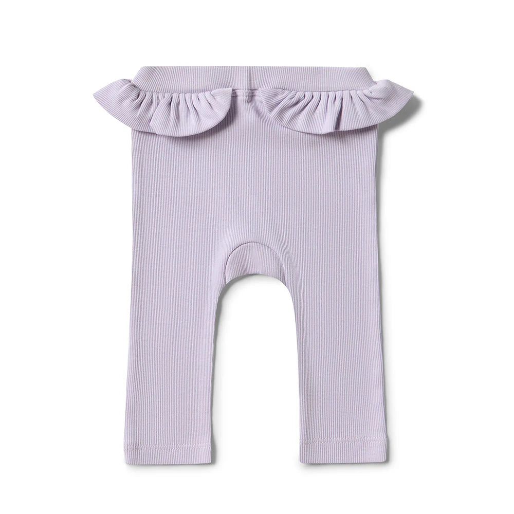 Organic Pants With Frill- Lavender