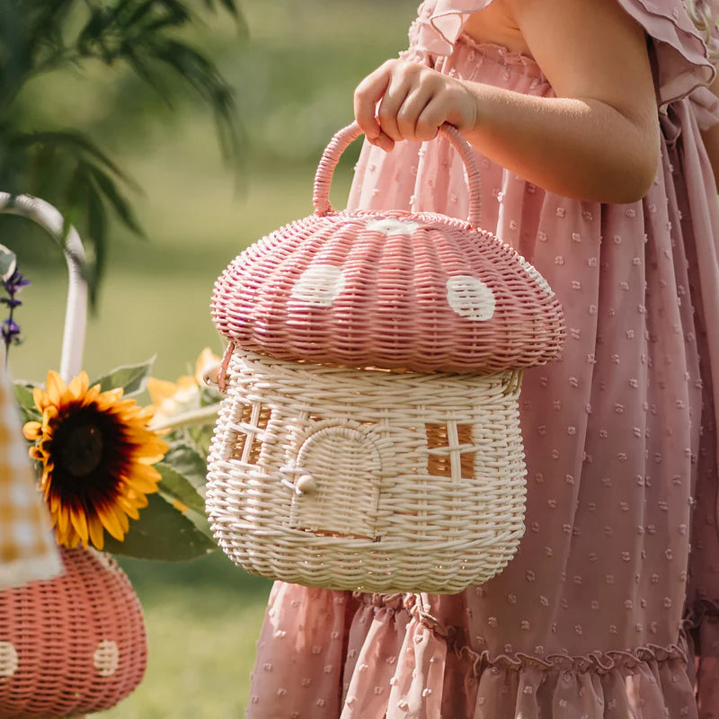 Rattan Mushroom Basket- Musk