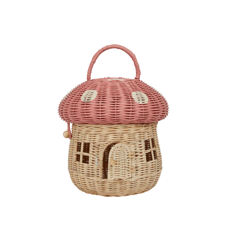 Rattan Mushroom Basket- Musk