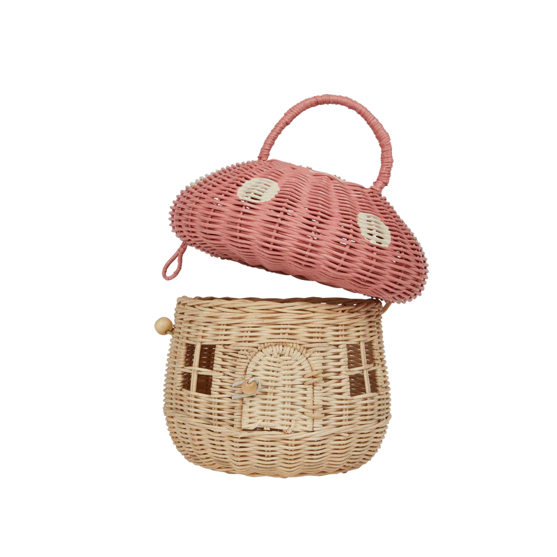 Rattan Mushroom Basket- Musk