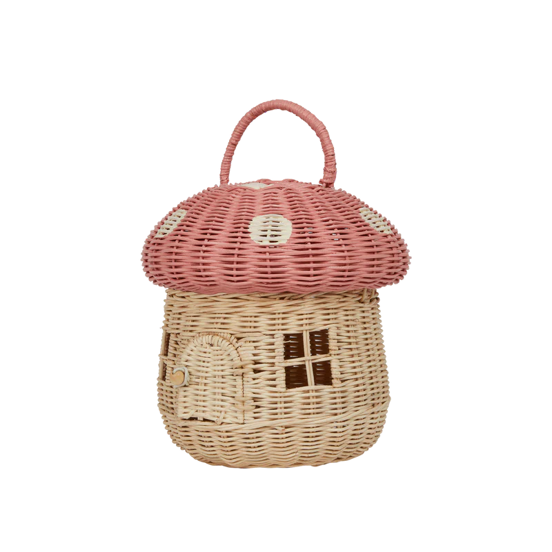 Rattan Mushroom Basket- Musk