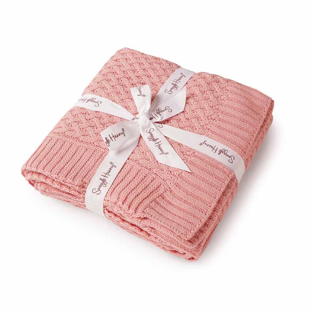 Diamond Knit Organic Baby Blanket- Rosa