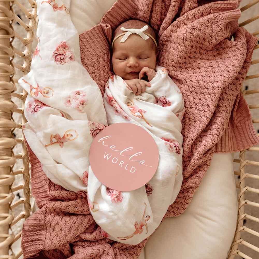 Diamond Knit Organic Baby Blanket- Rosa