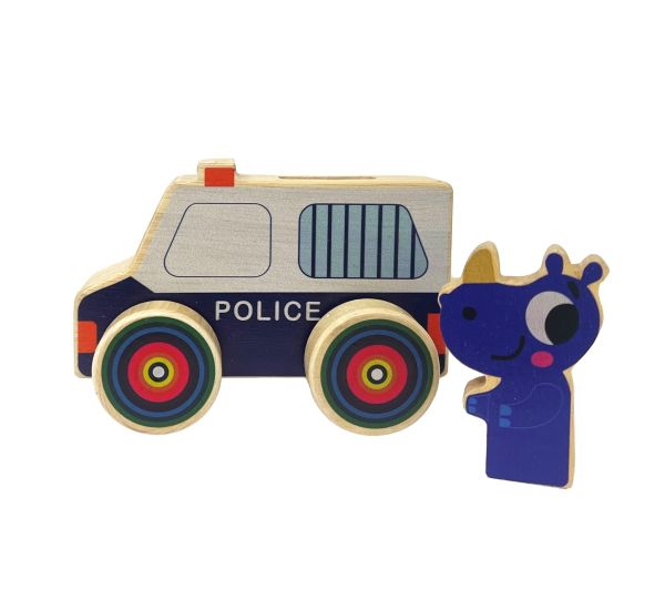 Wooden Mini Wheelie Emergency Vehicles With Animals