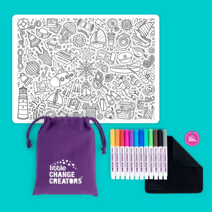 Re-Fun-Able Reusable Colouring + Doodle Mat- Seaside