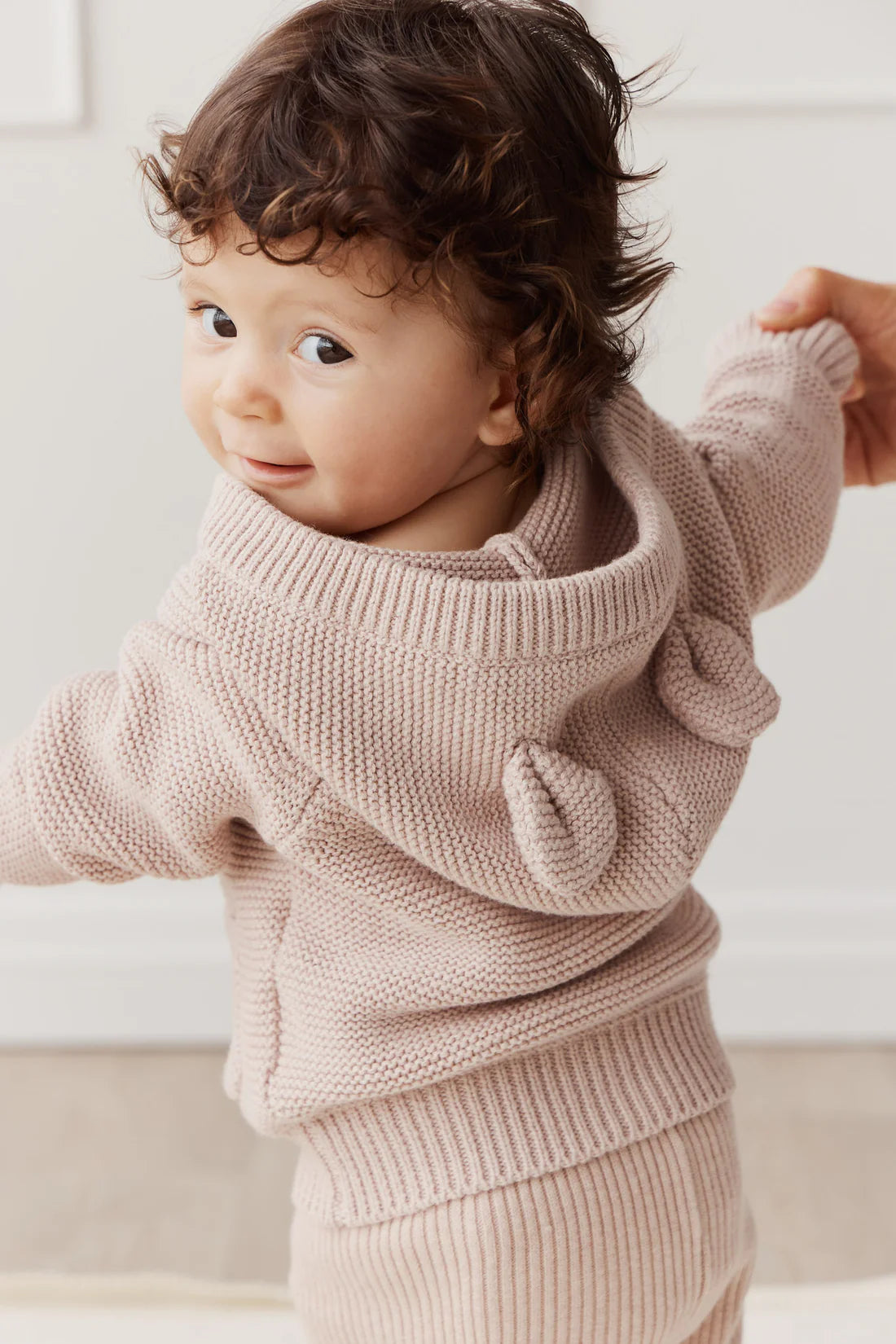 Sebastian Knitted Cardigan/Jacket- Ballet Pink Marle