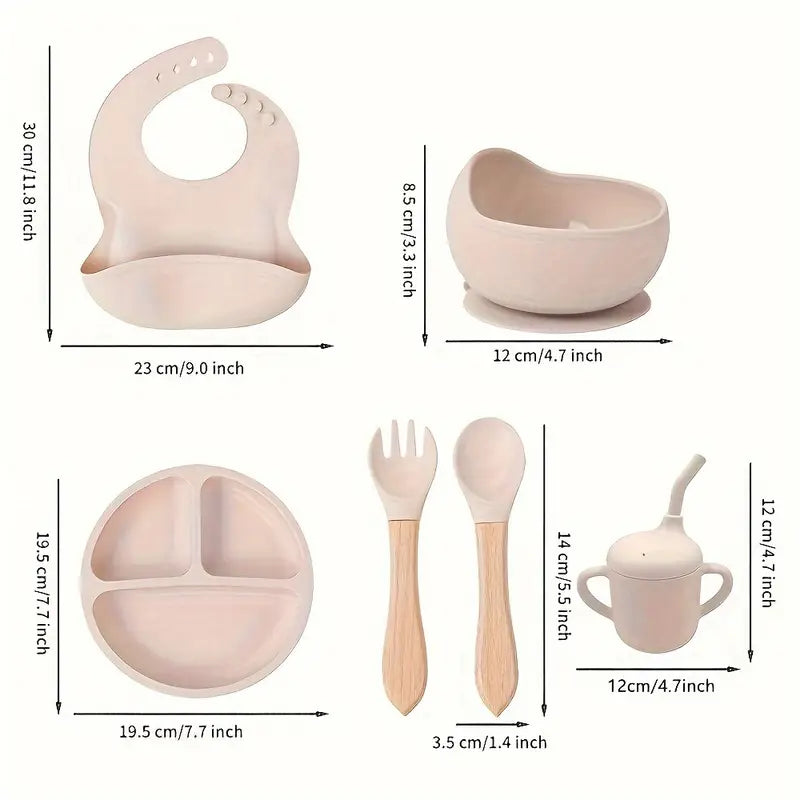 6pc Silicone Feeding Set- Blue