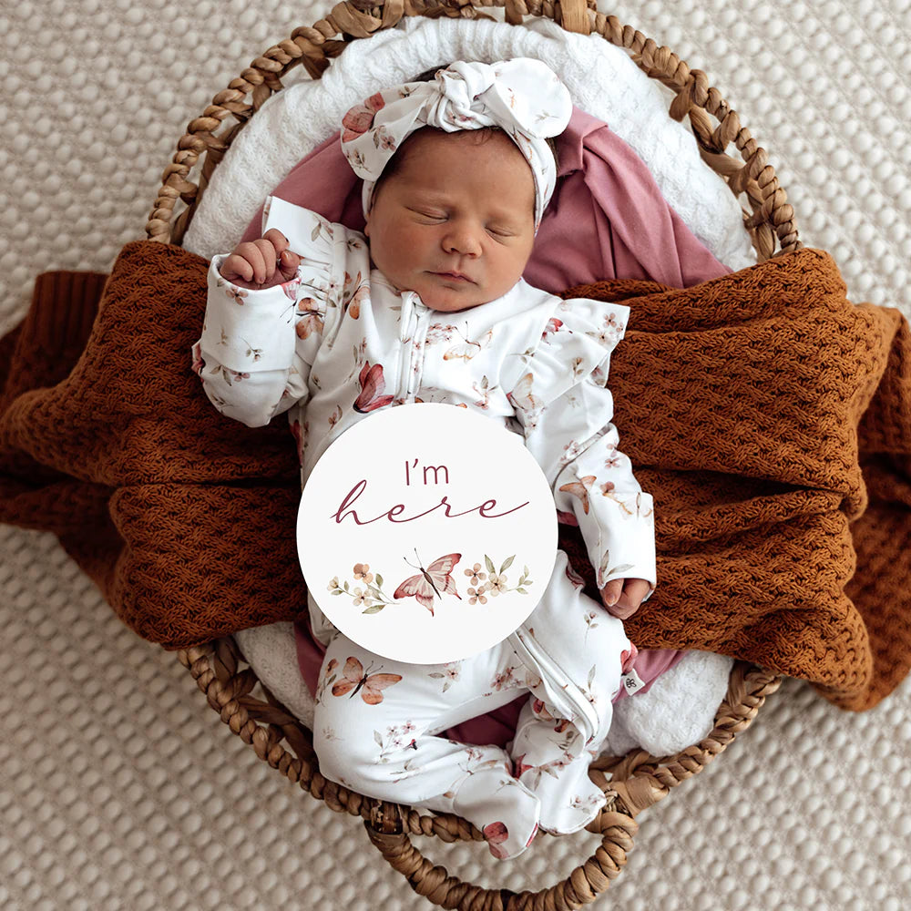 Butterfly & Pink Sand Reversible Milestone Cards