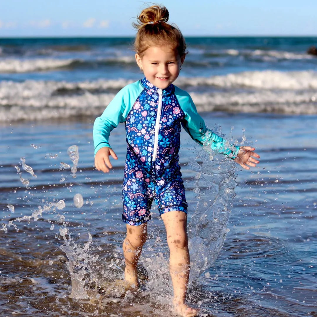 All-In-One Sunsuit- Flower Power