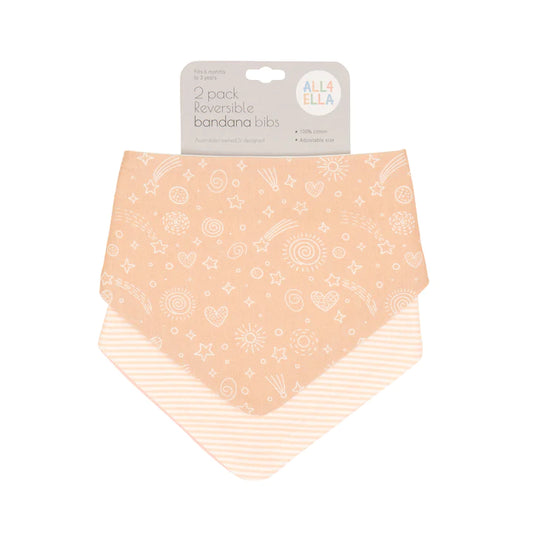 Bandana Bibs 2pk- Sweet Blush