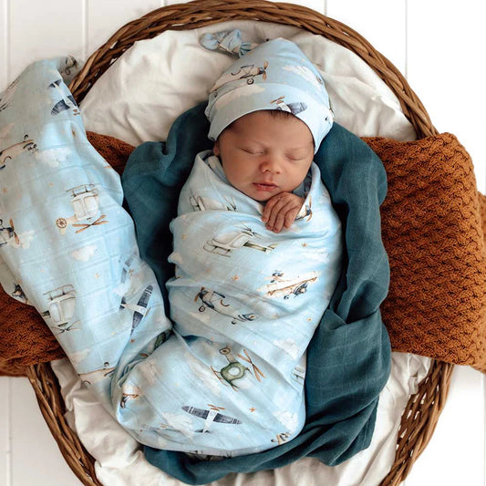 Organic Muslin Wrap- Taking Flight