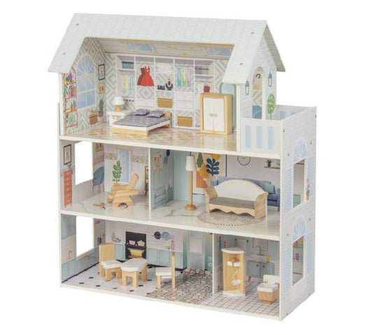 Wooden Doll House With Furniture